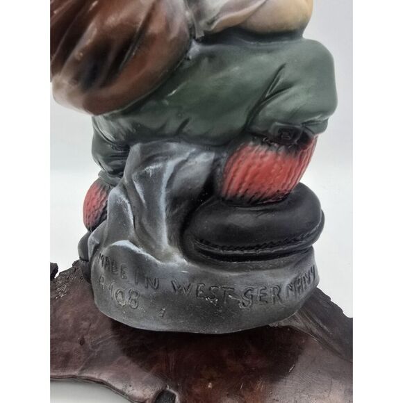 Vintage Garden Gnome Mountaineer Hiker Dwarf 11" Rubber Figure Made West Germany - Picture 6 of 11